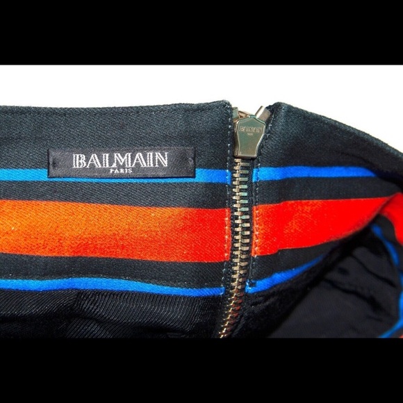 Authentic Balmain Multicoloured Stripe Denim Mini Skirt - Picture 7 of 10